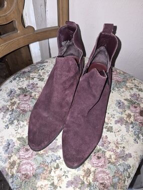 Crown Vintage Plum Suede Chelsea Booties